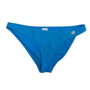 BODY GLOVE Womens Size L Teal Blue Hipster Cheeky Bikini Bottom Heart Charm Logo